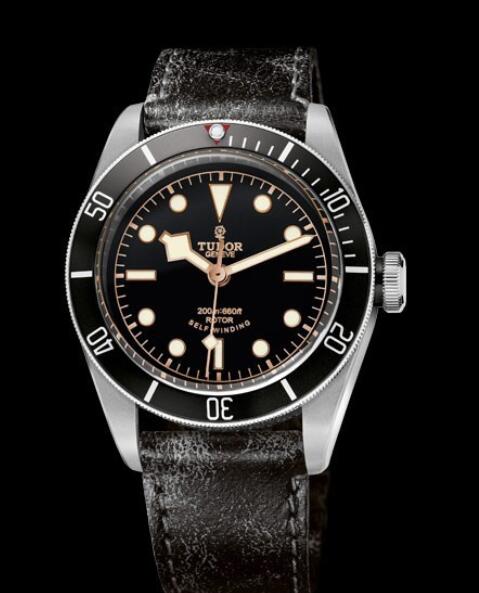 Replica Tudor Watch Tudor Heritage Black Bay Black 79220N Steel - Black Dial - Aged Leather Strap